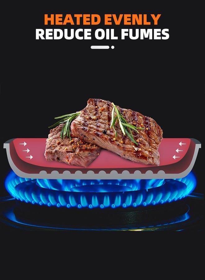 VINNYSEN طقم مقلاة من الحديد الزهر شديد التحمل - مقالي شواء متعددة الأحجام للاستخدام على الموقد، آمنة للاستخدام في الفرن ومتوافقة مع المواقد الحثية - أدوات طهي متينة للتخييم في الهواء الطلق لتحضير شرائح اللحم وغيرها - Image 4